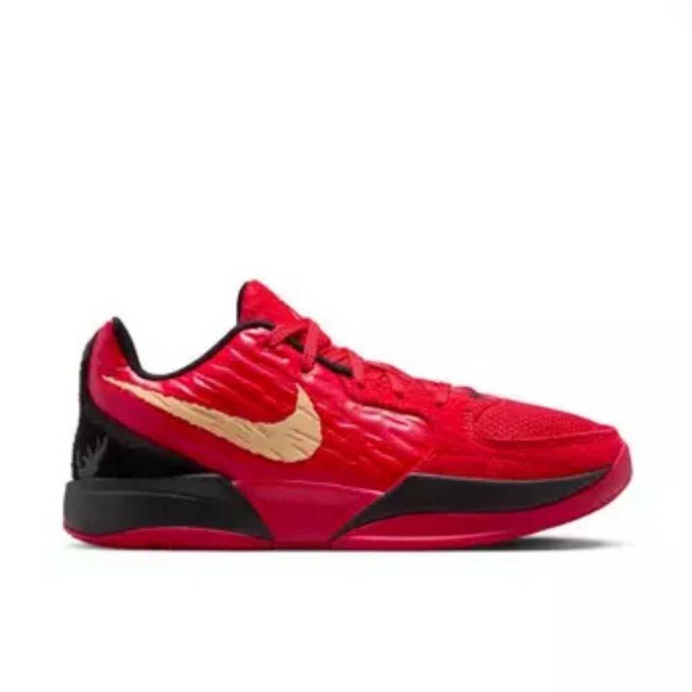 Nike Red Basketball Sneakers with Gold Swoosh